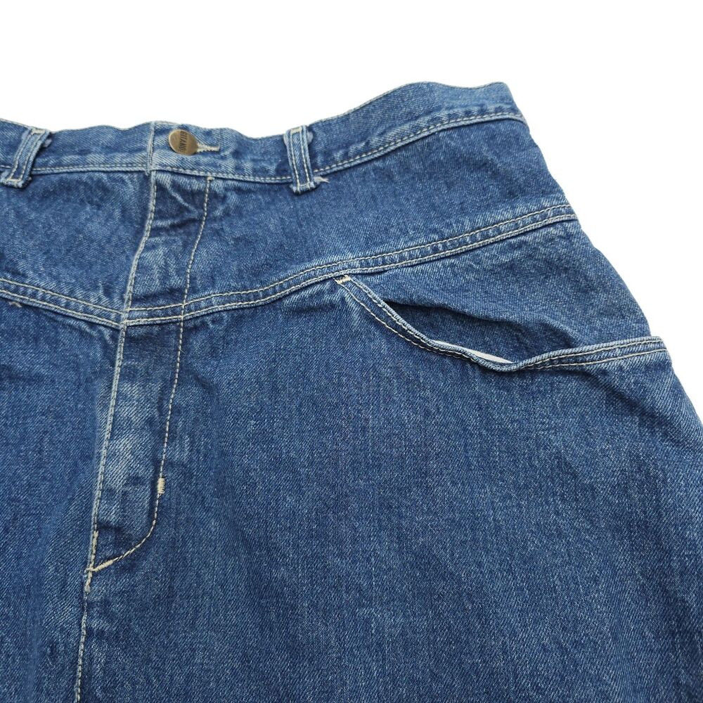 Vintage Gitano Plus Skirt Size 34/20W Plus Size Blue Denim Full Pockets 80s 90s
